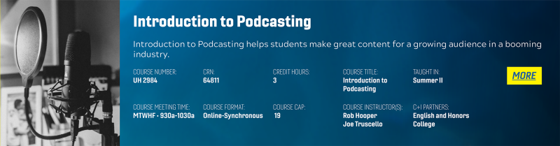 Learn more about the Introduction to Podcasting course